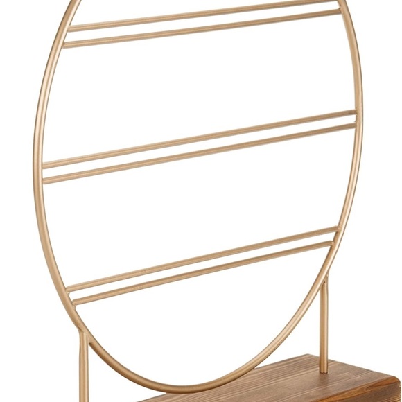 Freestanding Metal Brass Jewelry Stand with 24 Hooks Earrings Necklace Bracelet - Picture 7 of 10